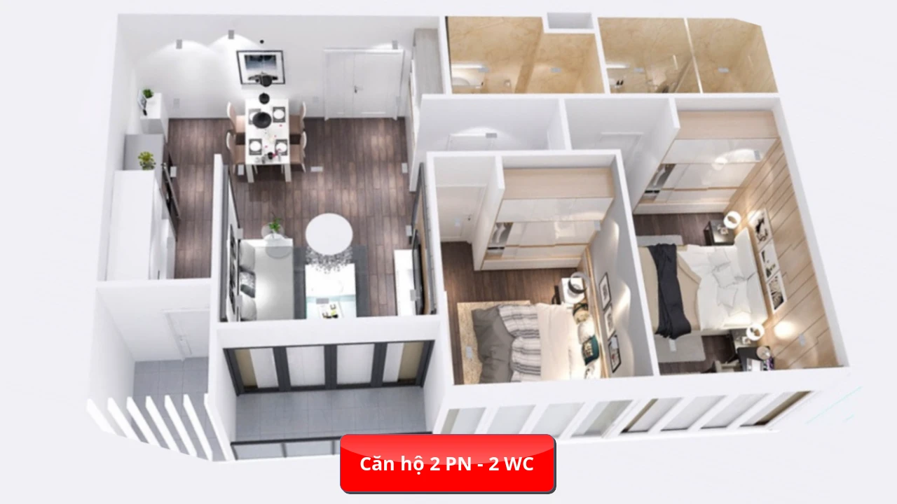 Căn hộ 2 PN - 2 WC