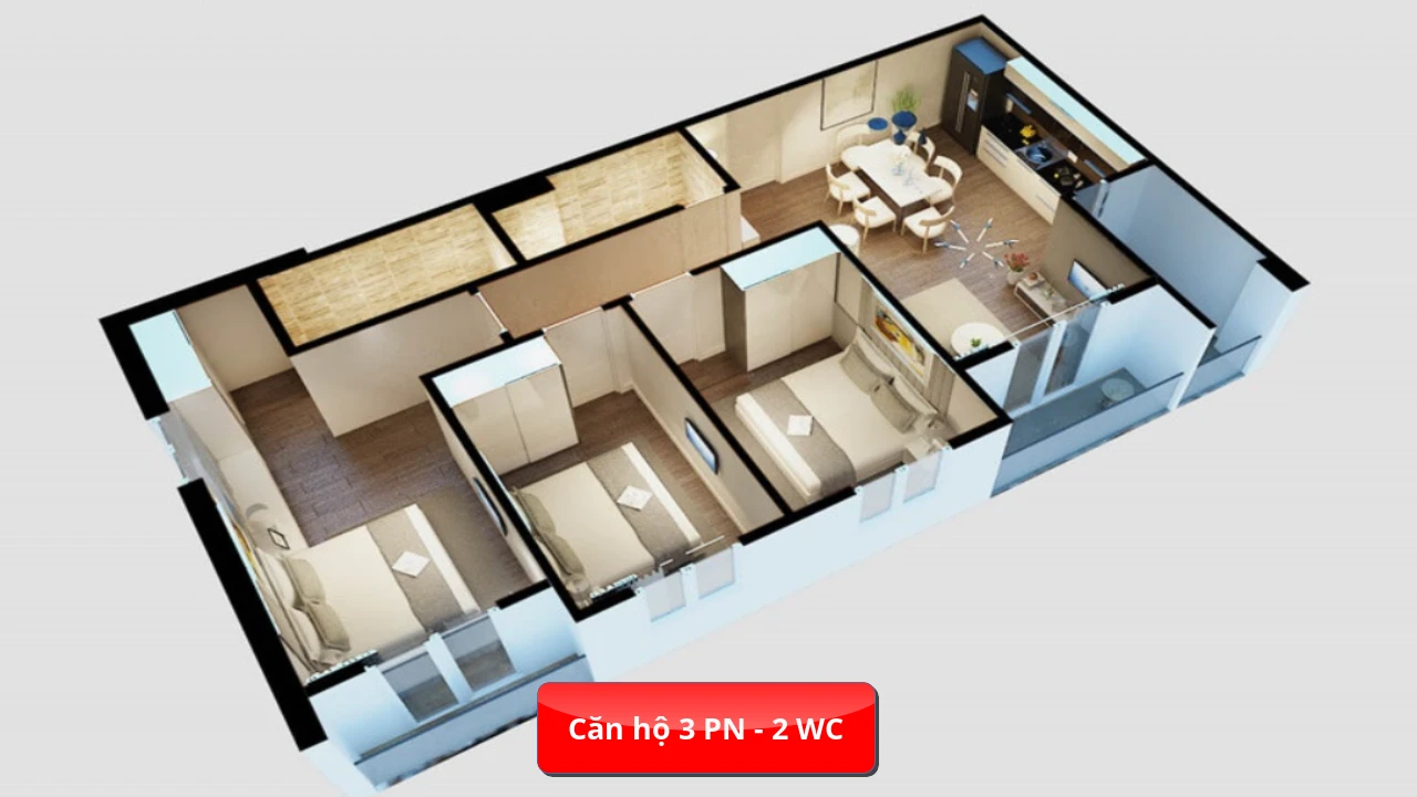 Căn hộ 3 PN - 2 WC