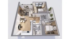 Thiết kế căn hộ 2PN Jasari – Nghệ thuật tối ưu không gian