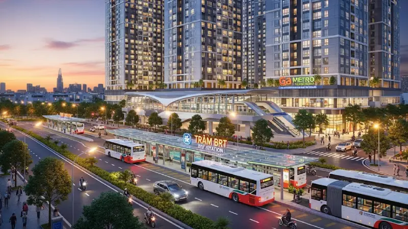 Vị trí Căn hộ Jasari gần Metro, BRT không?